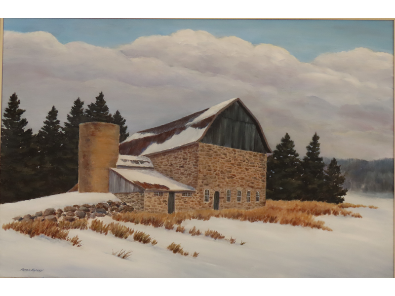 Norland Stone Barn by Peter Ripley, 24"x36", oil, 2011, location: Norland