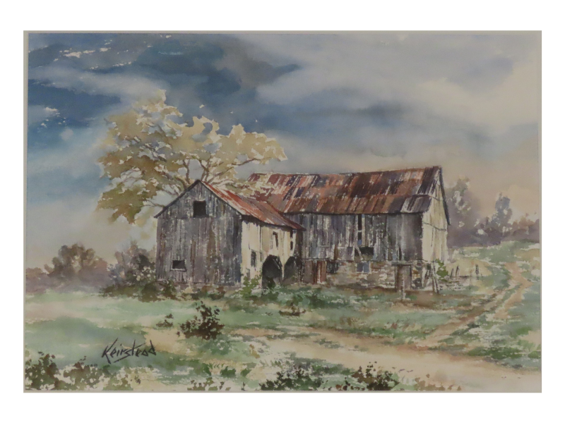 Keene Ridge by James Keirstead, 7"x14", watercolour, purchased 1983, location: Keene